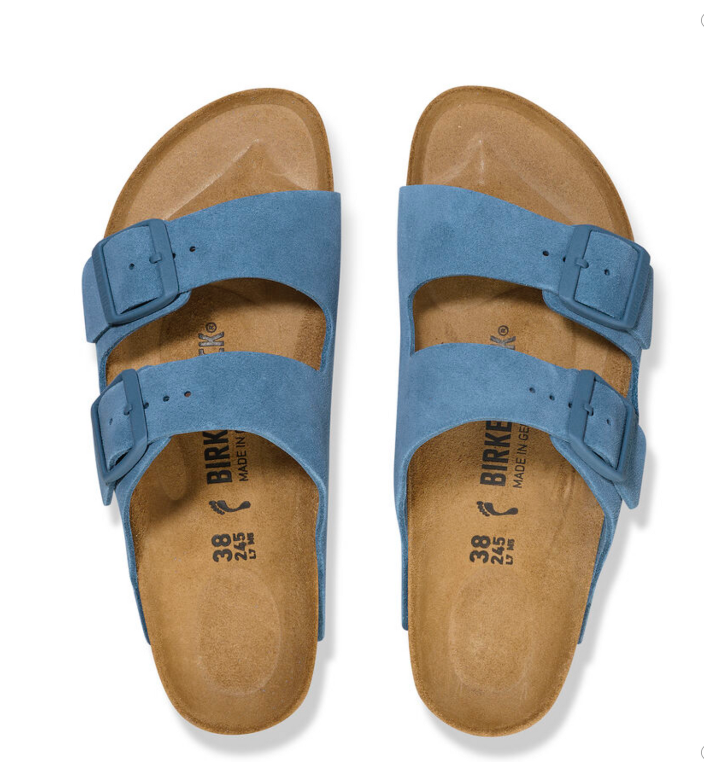 Sandales Birkenstock Femme Arizona Cuir suède Elemental Blue