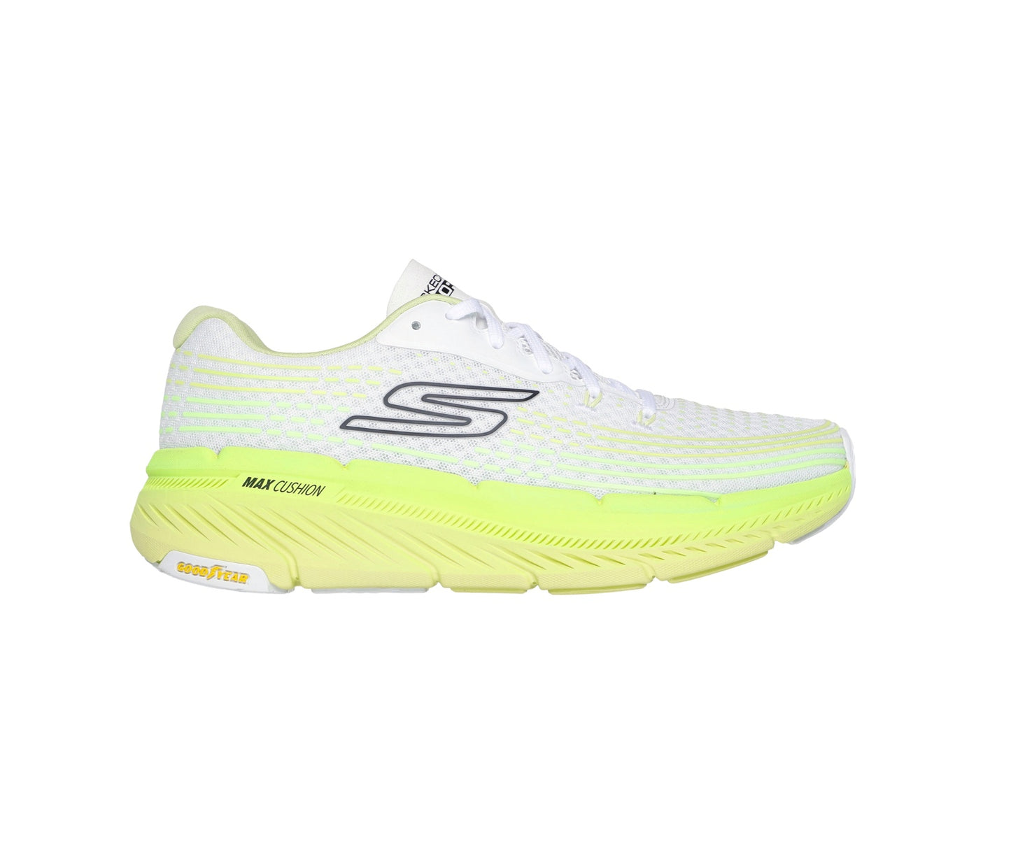 Basket Skechers homme Max Cushioning Blanc et vert lime