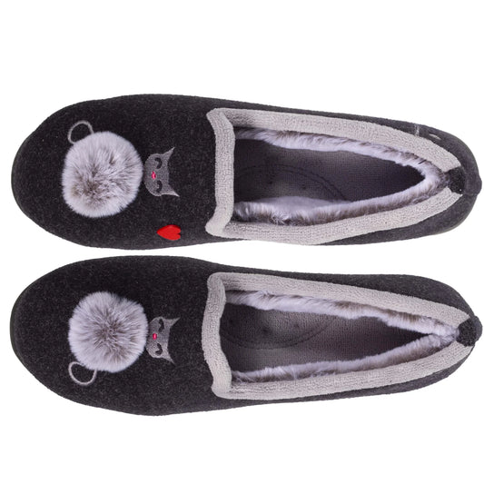 Chaussons ergonomiques Isotoner Femme Jersey gris chiné.