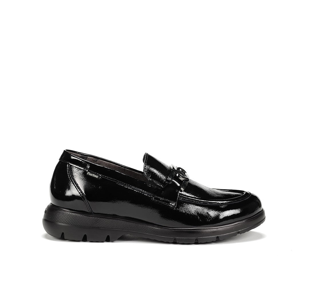 Mocassin Dorking by Fuchos Gladis Femme cuir verni Noir