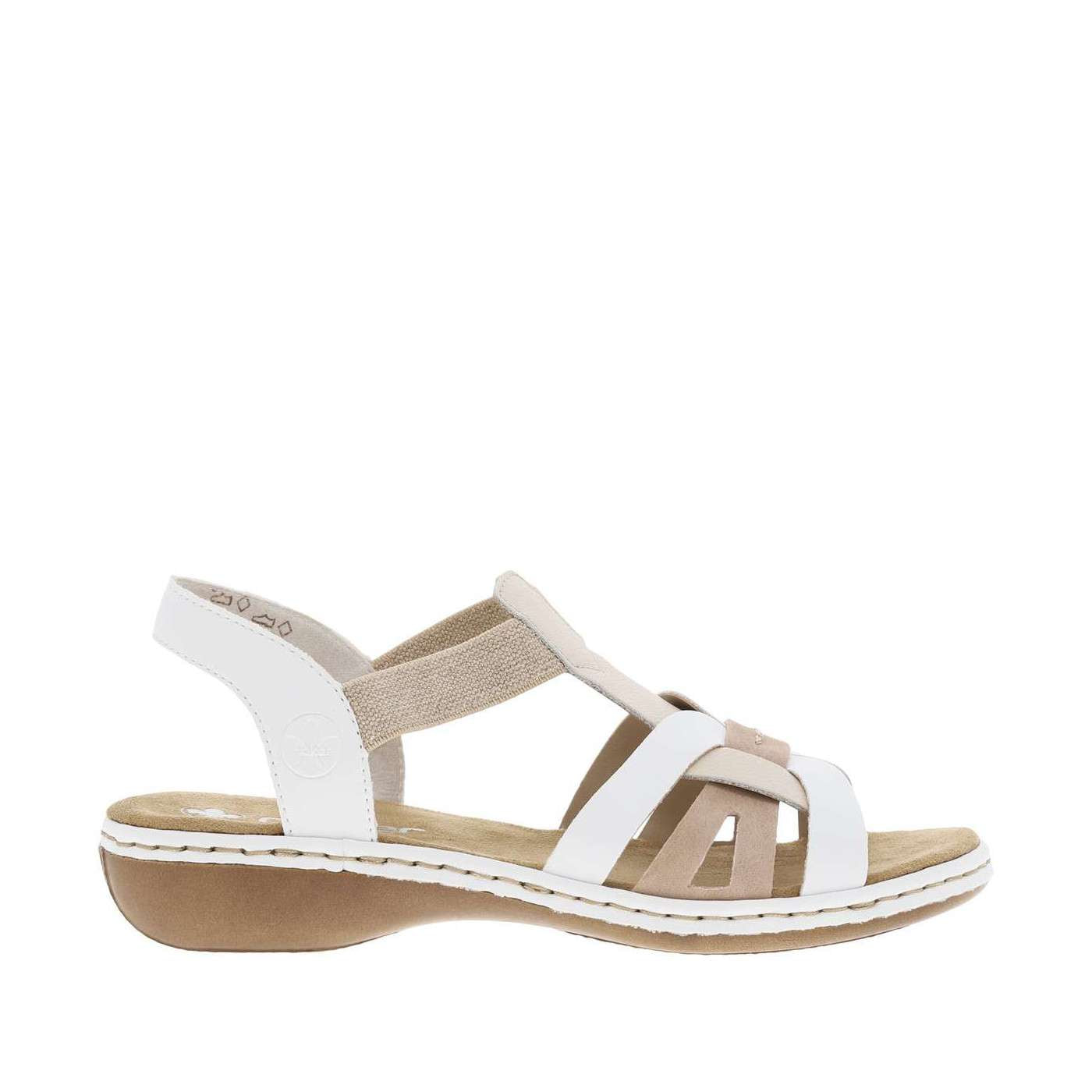 Chaussures Rieker Femme cuir et textile blanc et Beige