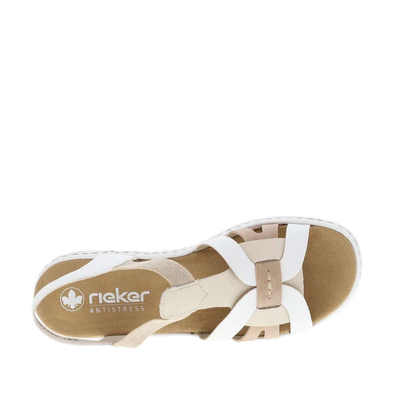 Chaussures Rieker Femme cuir et textile blanc et Beige