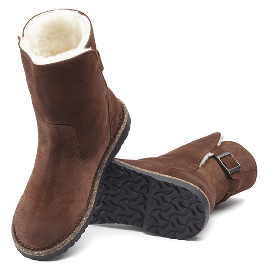 Bottes Birkenstock Uppsala Shearling Femme Cuir velour marron doublé fourrure d'agneau