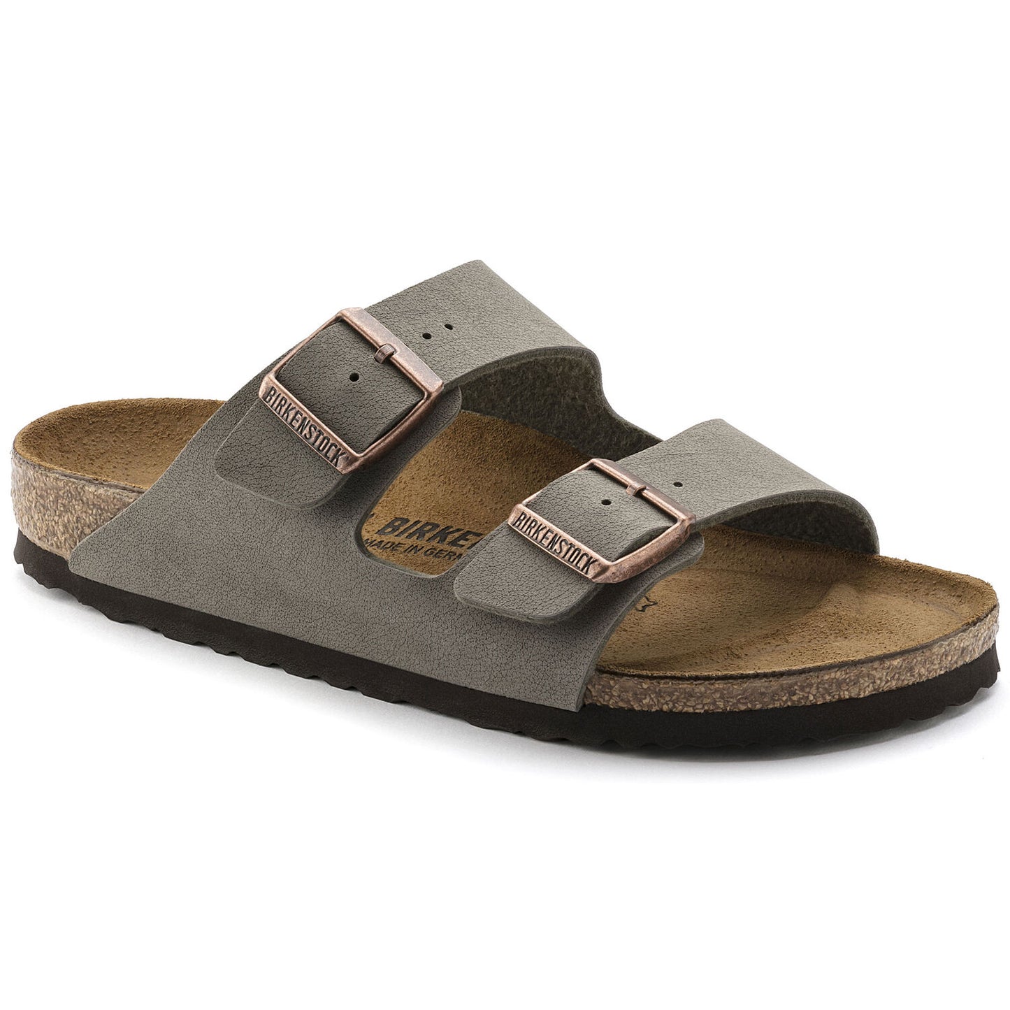 Sandales Birkenstock Femme Arizona Birko Flor Nubuck Taupe