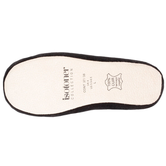 Ballerine Isotoner femme velour bio Noir