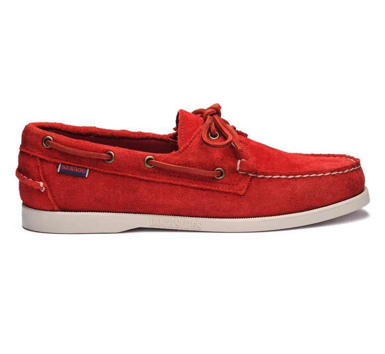 Chaussures Bateau Sebago Homme Dockside Portland cuir Suède Rouge