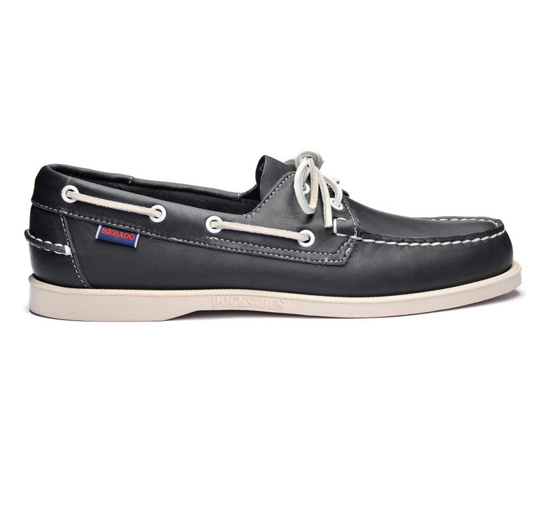 Chaussures Bateau Sebago Femme Dockside Portland Cuir Marine