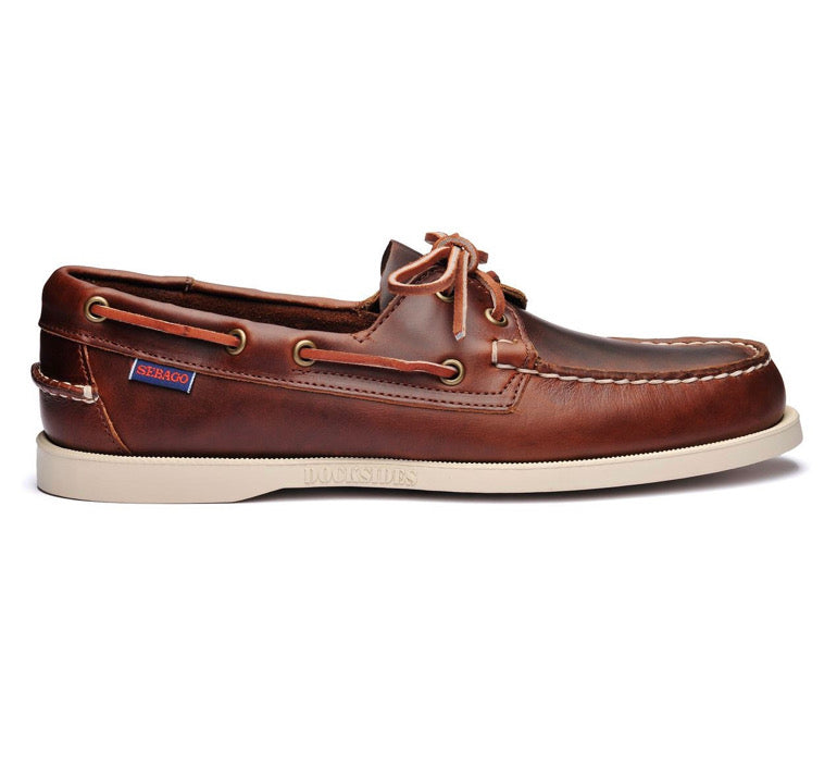 Chaussures Bateau Sebago Homme Dockside Portland Cuir Waxé Marron