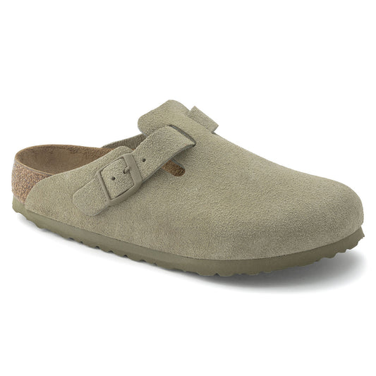 Birkenstock Boston Femme cuir suède Faded Khaki