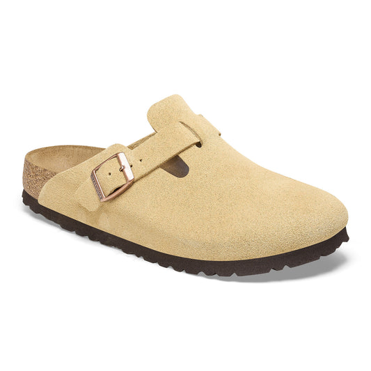 Birkenstock Boston Femme cuir suède Latte Cream