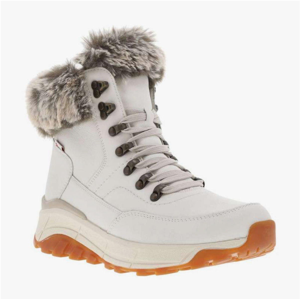 Boots Rieker Femme imperméable en cuir blanc fourré Laine