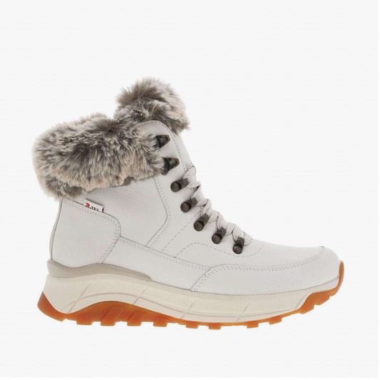 Boots Rieker Femme imperméable en cuir blanc fourré Laine