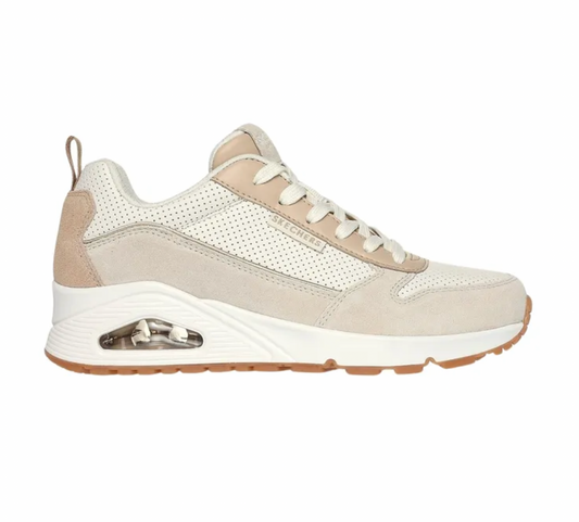 Baskets Skechers UNO Two much fun  Femme Beige écru