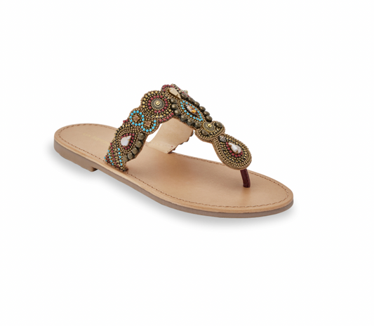 Mules les Tropeziennes Himaya cuir Bronze multi