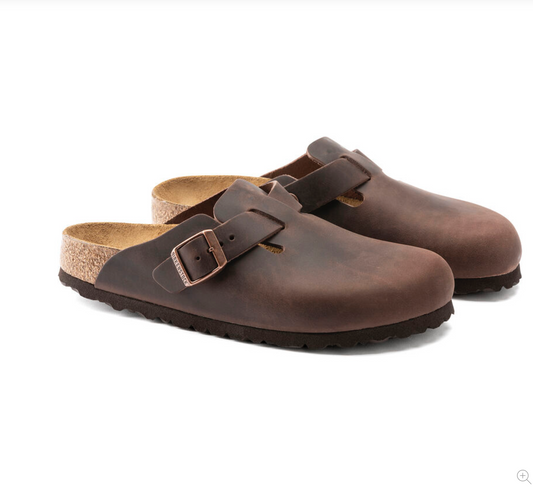 Sabots Birkenstock Homme Boston Cuir huilé Habana