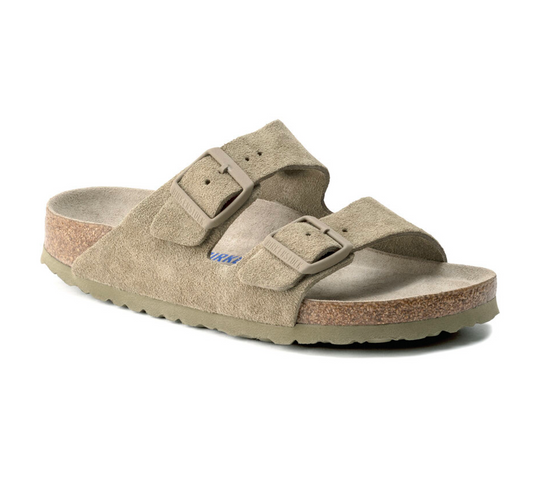 Sandales Birkenstock Homme Arizona Cuir Suède Faded Khaki