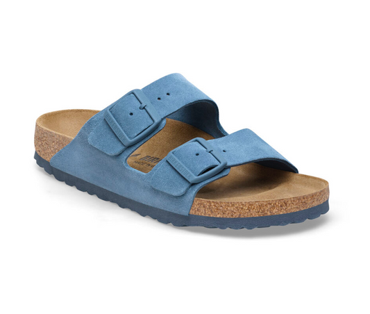 Sandales Birkenstock Femme Arizona Cuir suède Elemental Blue