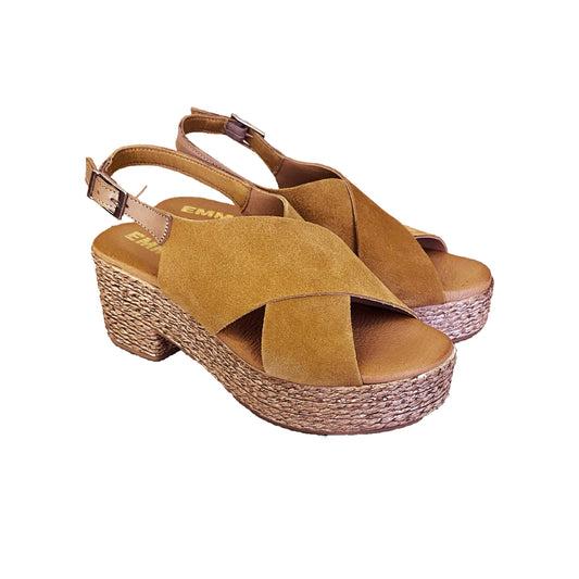 Emma Shoes Femme Sandales cuir suède tan