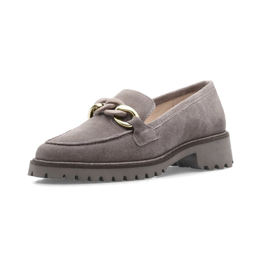 Mocassin ARA Femme Kent cuir velour gris beige