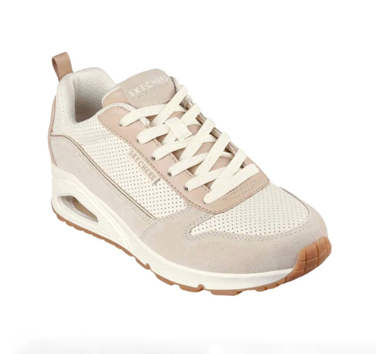 Baskets Skechers UNO Two much fun  Femme Beige écru