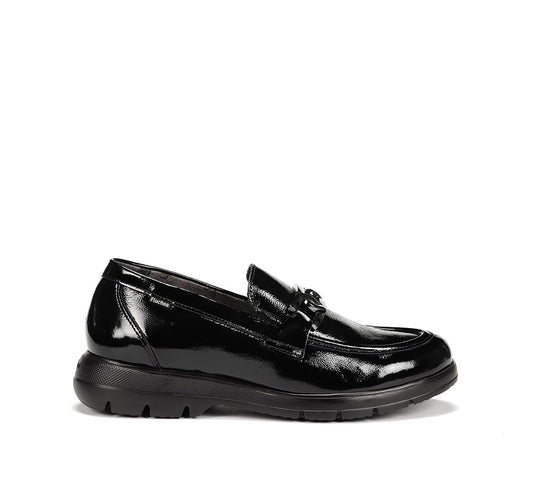 Mocassin Dorking by Fuchos  Gladis Femme cuir verni Noir