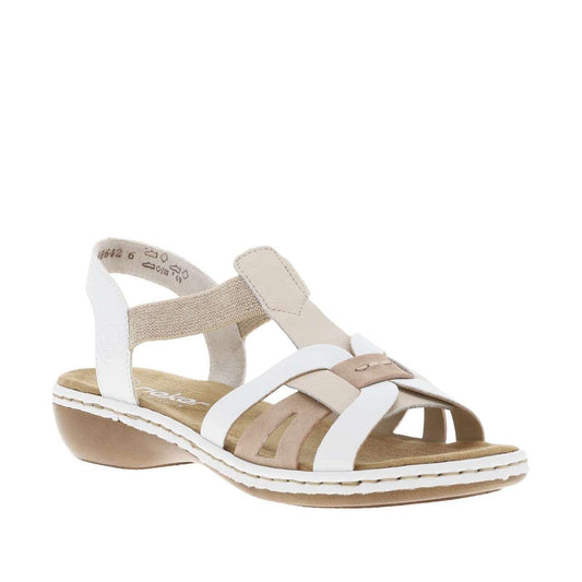 Chaussures Rieker Femme cuir et textile blanc et Beige