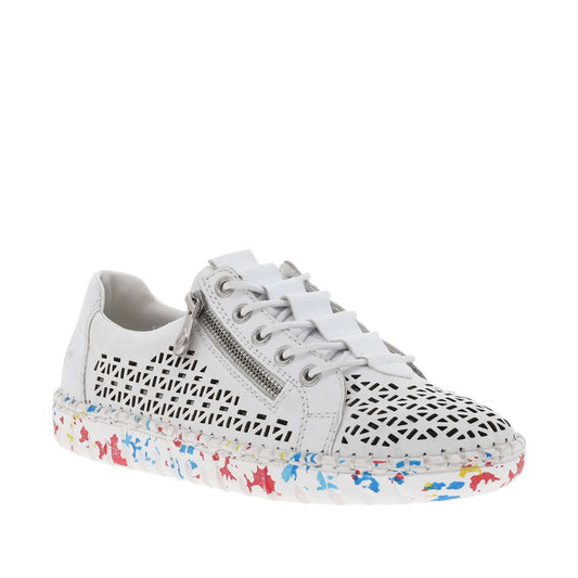 Chaussures Rieker Femme cuir et textile Blanc semelle multicolore