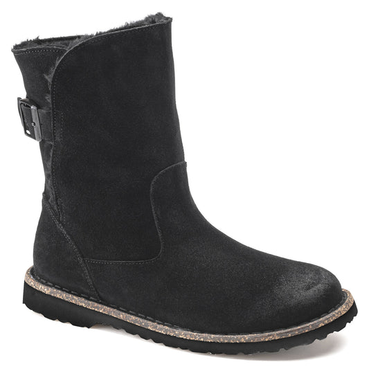 Bottes Birkenstock Uppsala Shearling Femme Cuir noir doublé fourrure d'agneau