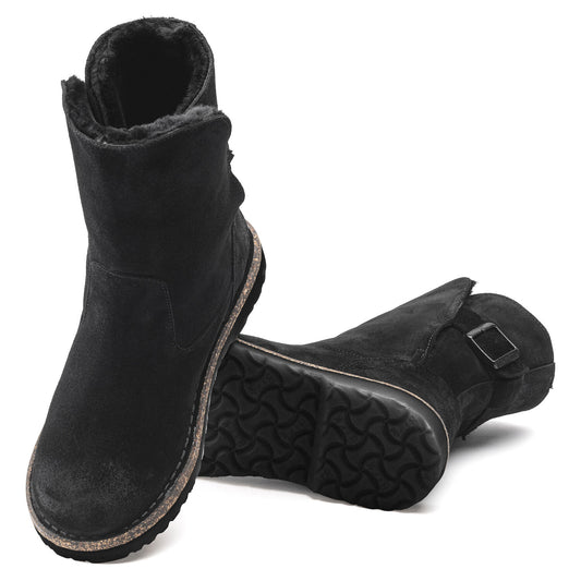 Bottes Birkenstock Uppsala Shearling Femme Cuir noir doublé fourrure d'agneau