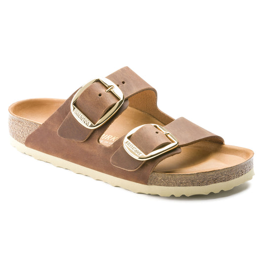 Sandales Birkenstock Femme Arizona Buckle Cuir Huilé Cognac