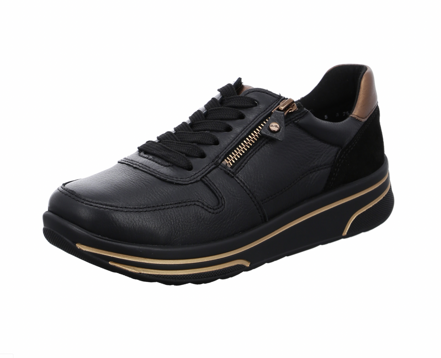 Baskets ARA Femme Saporo cuir noir