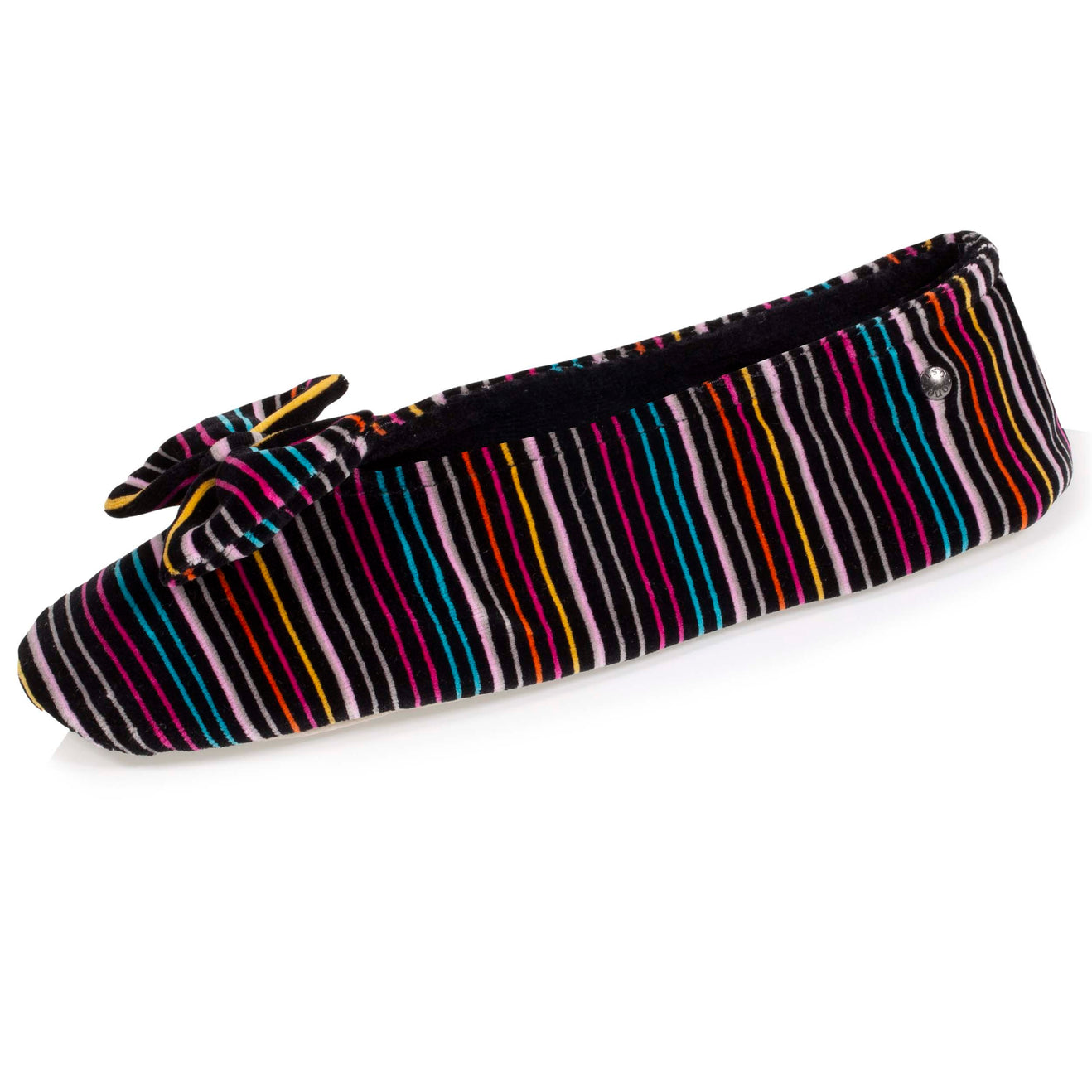 Ballerine Isotoner femme velour bio rayures