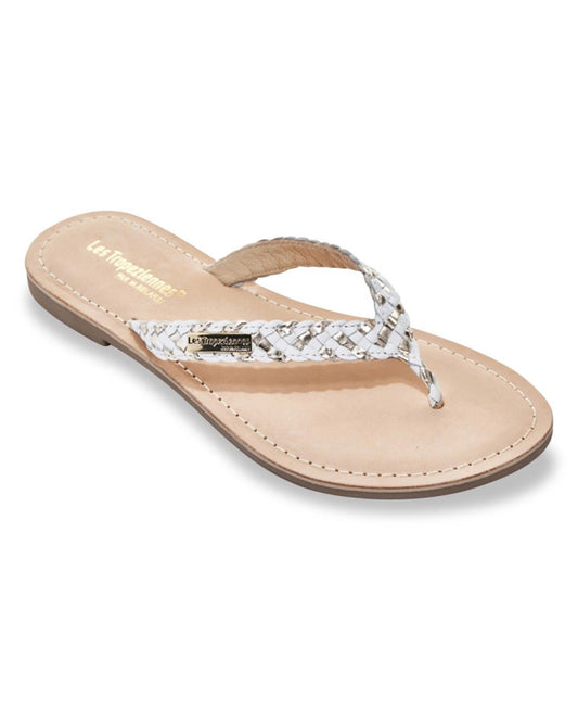 Mules Entre doit Les Tropéziennes Diamina Cuir Blanc or