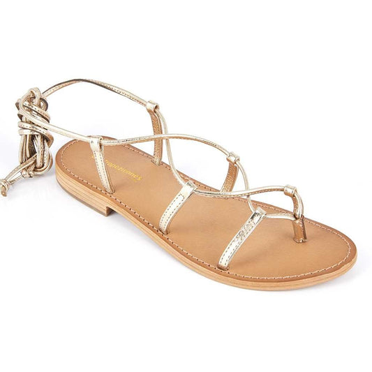 Sandales Les Tropéziennes Hellen Or et Cuir