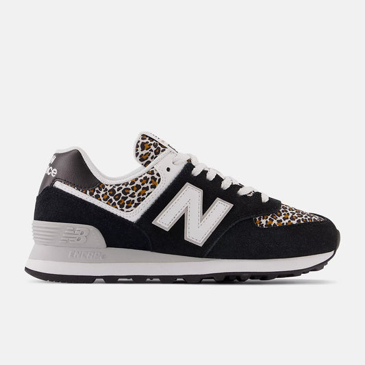 New Balance 574 Femme Leopard Black